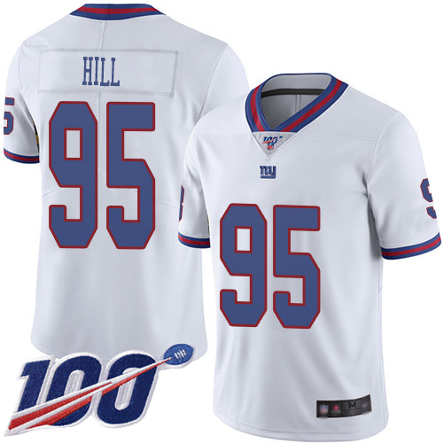 Men New York Giants #95 B.J. Hill Limited White Rush Vapor Untouchable 100th Season Football NFL Jersey